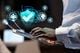 futuristic style depiction of a person using a tablet with deep tech