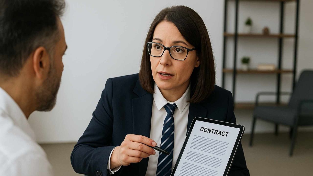 person showing a data sharing agreement